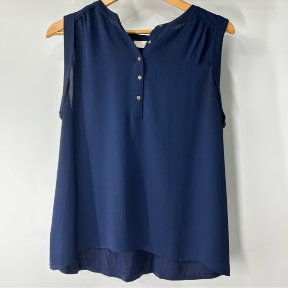 LOFT Tops - LOFT Navy Sleeveless Blouse
